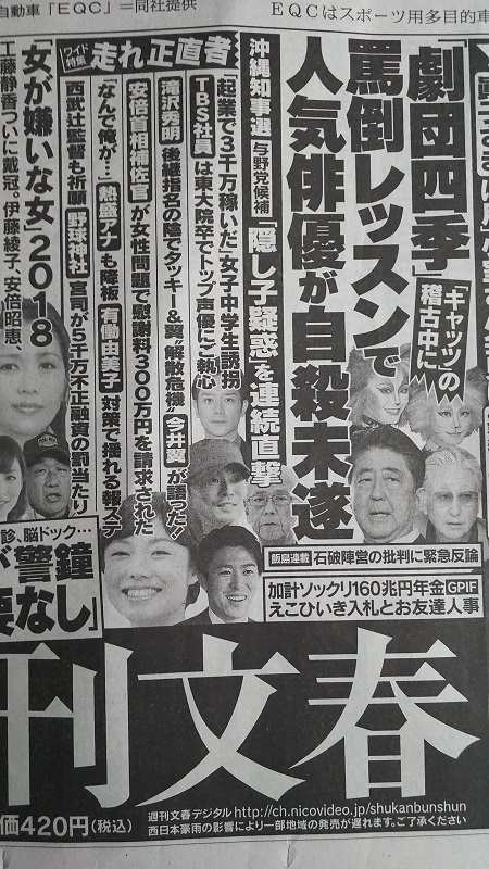 週刊文春 広告 政治