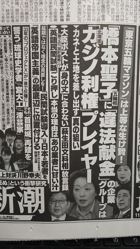 週刊新潮 広告 政治