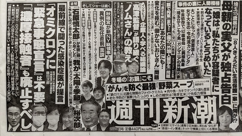 週刊新潮 広告 政治