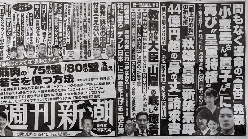 週刊新潮 広告 政治