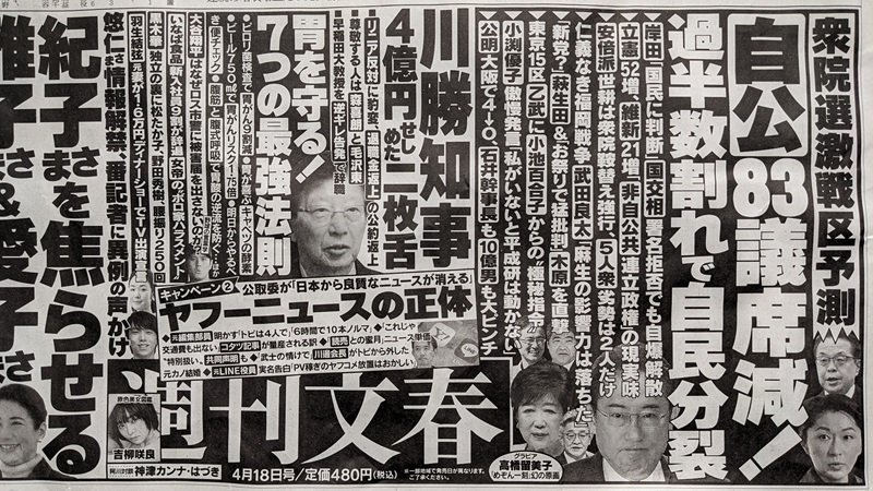 週刊文春 広告 政治