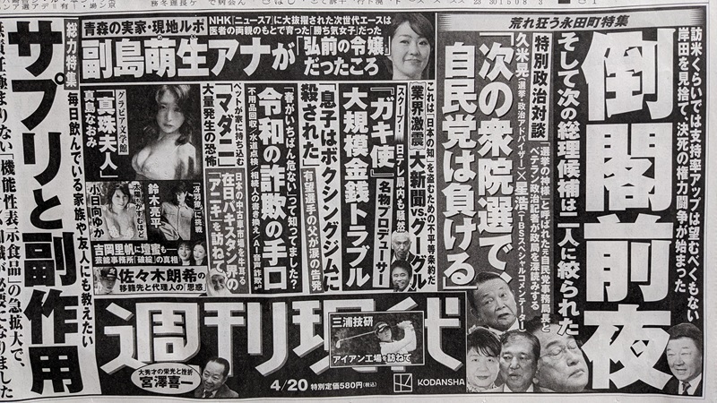 週刊現代 広告 政治