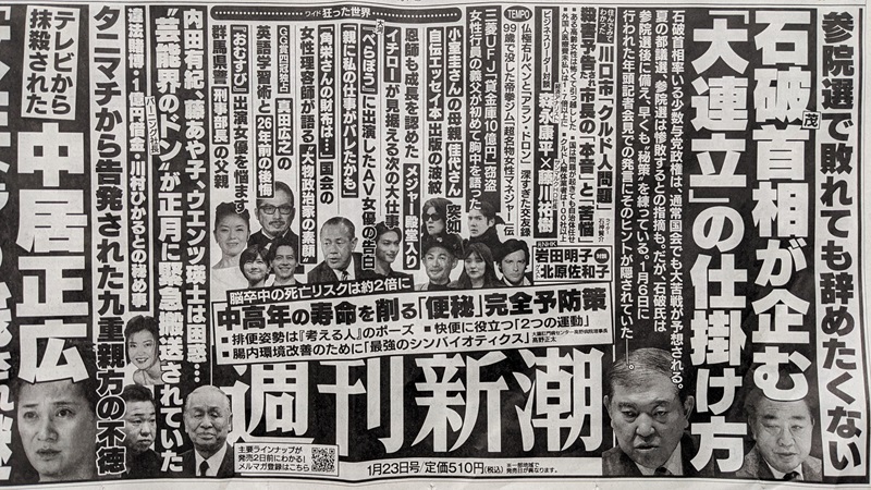 週刊新潮 広告 政治