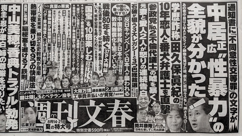 週刊文春 広告 政治